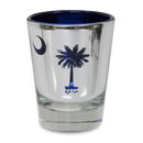 サウスカロライナ州 ショットグラス レーザーカット（1.5oz）[パルメットヤシと月] / South Carolina Shot Glass Glitter Laser Cut Palmetto Moon (1.5oz)