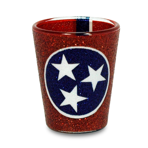 Tennessee Shot Glass Glitter State Flag (1.5oz)
