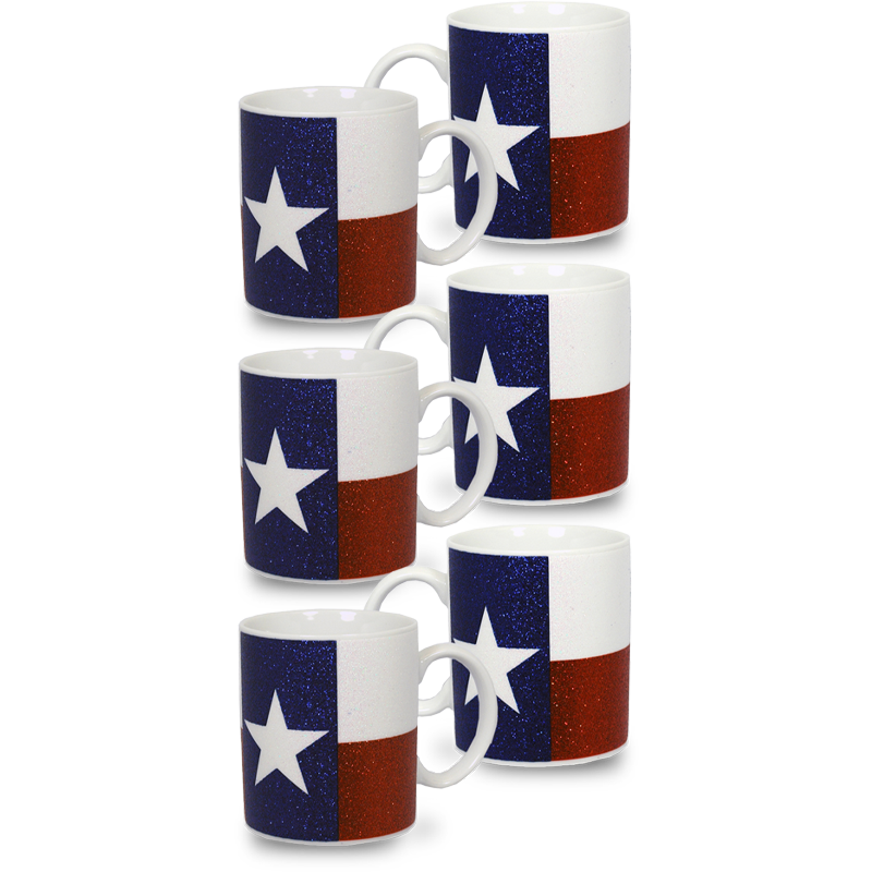 テキサス州 マグカップ グリッター（11oz/325ml）[州旗] / Texas Mug Glitter State Flag (11oz)