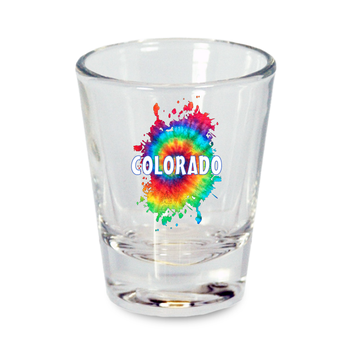 Colorado Shot Glass Tie Dye  (1.5oz)