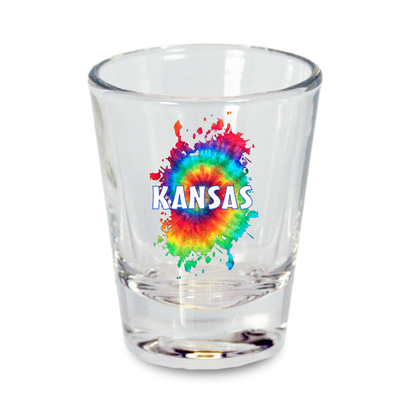 カンザス州 ショットグラス（1.5oz）[タイダイ] / Kansas Shot Glass Tie Dye  (1.5oz)