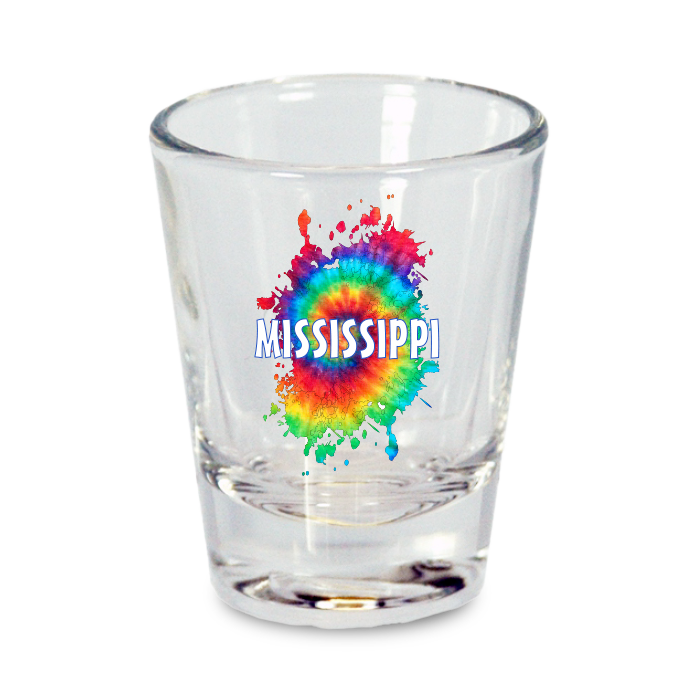 Mississippi Shot Glass Tie Dye  (1.5oz)