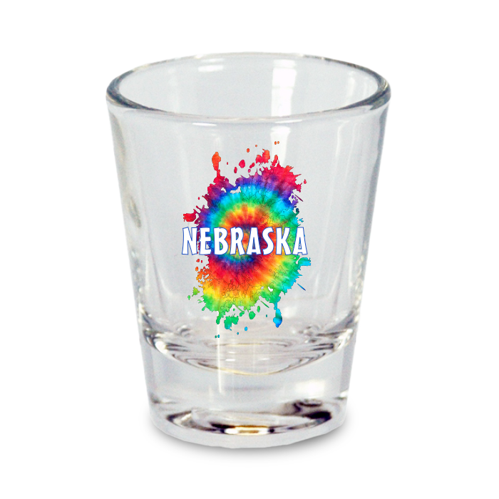 ネブラスカ州 ショットグラス（1.5oz）[タイダイ] / Nebraska Shot Glass Tie Dye  (1.5oz)
