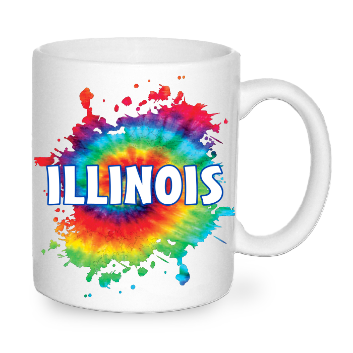 イリノイ州 マグカップ（11oz/325ml）[タイダイ] / Illinois Mug Tie Dye (11oz)