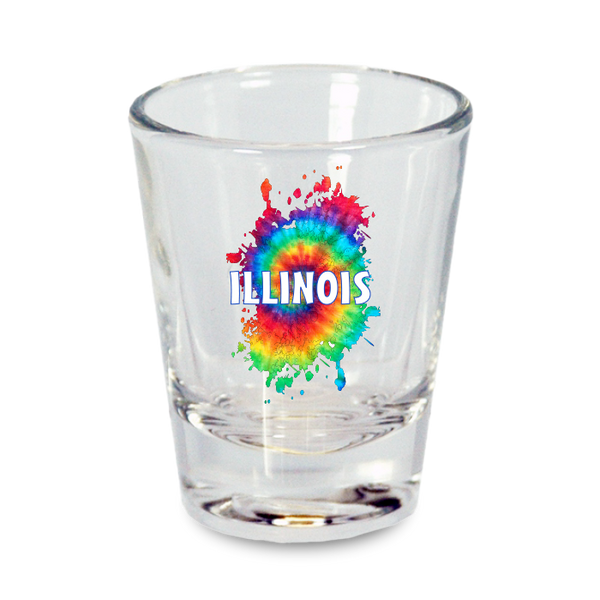 Illinois Shot Glass Tie Dye  (1.5oz)