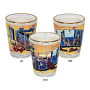 Louisiana Shot Glass Gold Rim Postcard (1.5oz)