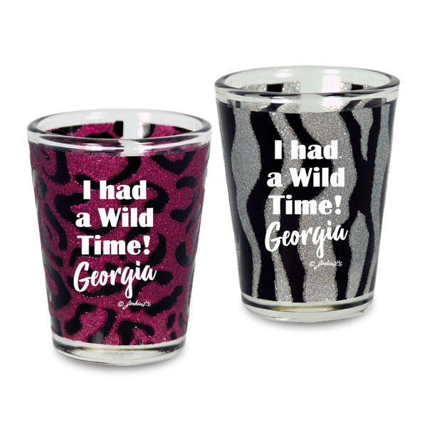 Georgia Shot Glass Wild Animal Print Glitter(1.5oz)