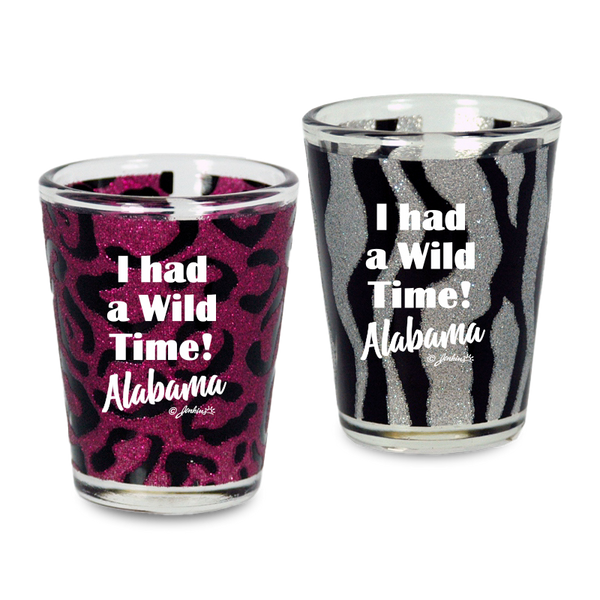 Alabama Shot Glass Wild Animal Print Glitter(1.5oz)