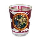 フロリダ州 ショットグラス（1.5oz）[金縁州旗] / Florida Shot Glass Gold Rim State Flag (1.5oz)