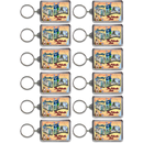 South Carolina Keychain Lucite Postcard