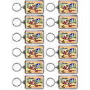 Nebraska Keychain Lucite Postcard