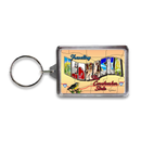 Nebraska Keychain Lucite Postcard