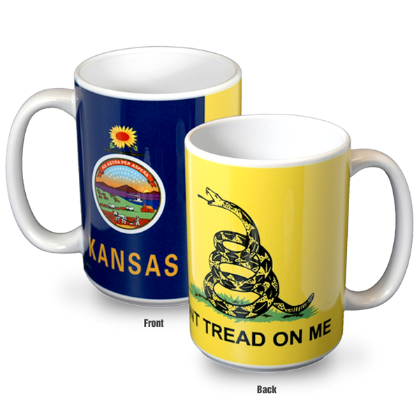 カンザス州 マグカップ（15oz/443ml）[ガズデンフラッグ] / Kansas Mug Gadsden Flag (15oz)