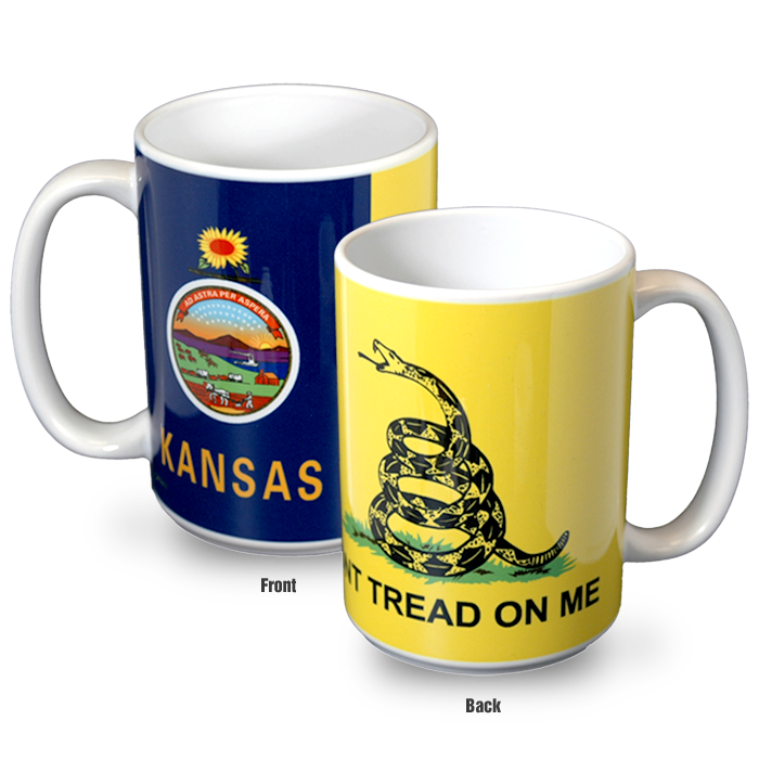 カンザス州 マグカップ（15oz/443ml）[ガズデンフラッグ] / Kansas Mug Gadsden Flag (15oz)