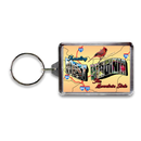 West Virginia Keychain Lucite Postcard