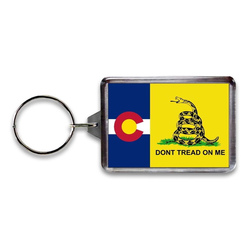 Colorado Keychain Lucite Gadsden Flag