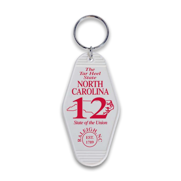 ノースカロライナ州 キーホルダー [モーテルホワイト] / North Carolina Keychain Motel Blue