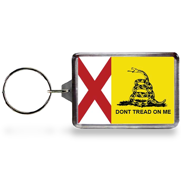 アラバマ州 キーホルダー [ガズデンフラッグ] / Alabama Keychain Lucite Gadsden Flag