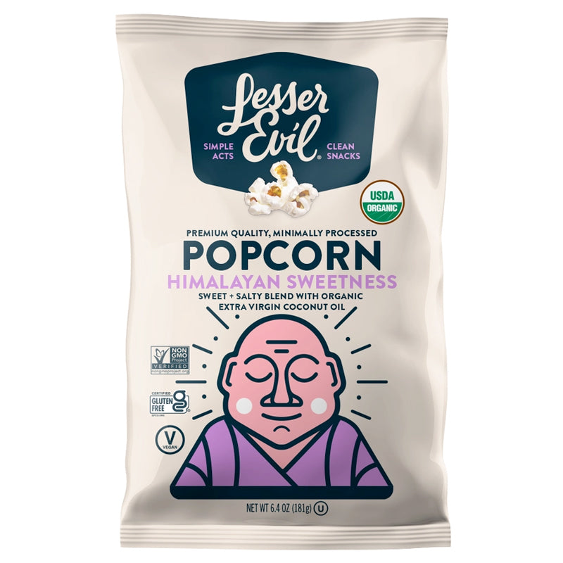LesserEvil Organic Popcorn, Himalayan Sweetness 6.4oz