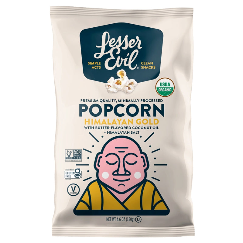 LesserEvil Organic Popcorn, Himalayan Gold 4.6oz