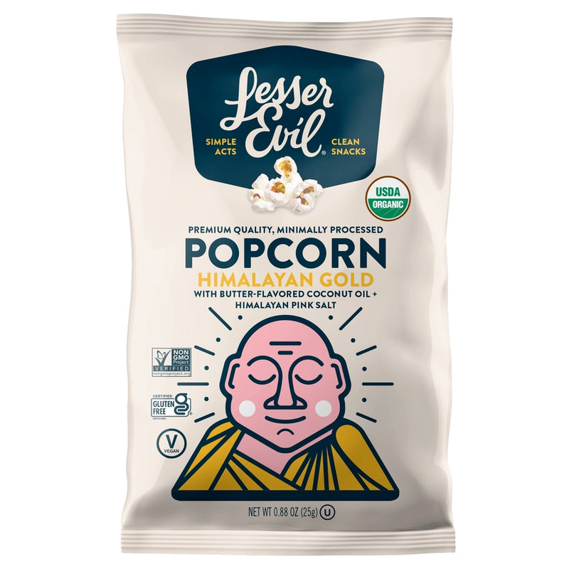 LesserEvil Organic Popcorn, Himalayan Gold 0.88oz