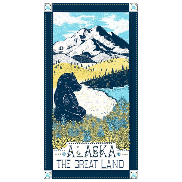 Alaska the Great Land Region Tea Towel