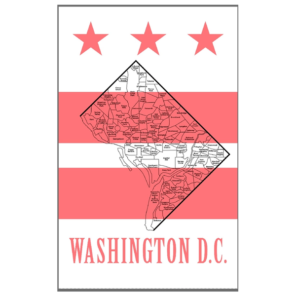 ワシントン D. C. のエリア ティータオル / Washington D. C. Neighborhoods Tea Towel