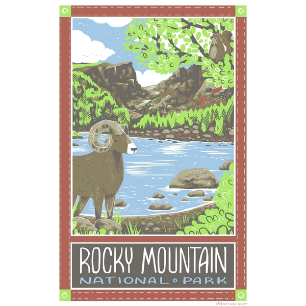 ロッキーマウンテン国立公園 ティータオル / Rocky Mountain National Park Tea Towel