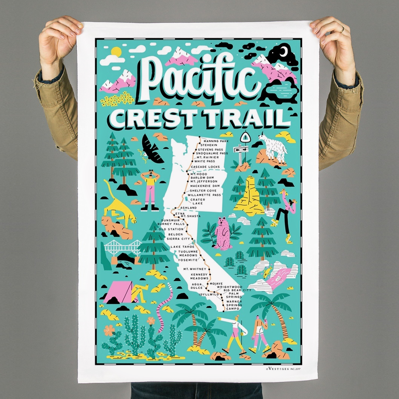Pacific Crest Trail Region Tea Towel