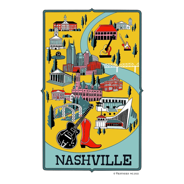 ナッシュビル シティ カレッジ ティータオル / Nashville City Collage Tea Towel