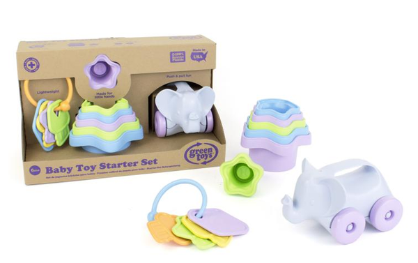 グリーン トイズ ベビー トイ スターター セット（鍵、カップ、象）Green Toys Baby Toy Starter Set (First Keys, Stacking Cups, Elephant)