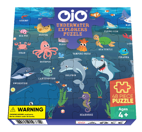 Ojo Underwater Explorers Educational Science Puzzle for Kids Ages 4, 5, 6, 7, 8