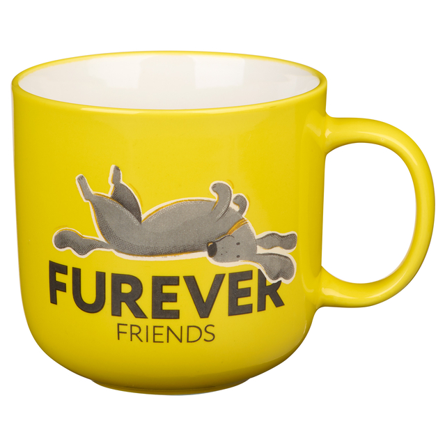 犬の愛好家のためのファーサイドコーヒーマグ、ファーバーフレンズセラミック/ The Fur Side Coffee Mug for Dog Lovers, Furever Friends Ceramic