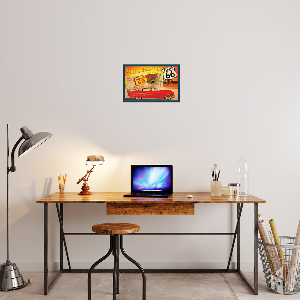 ROUTE66 ヴィンテージ　インテリア　ボード　一点物 Amazon｜インテリアポスター ヴィンテージ アメリカン ルート 66 ROUTE