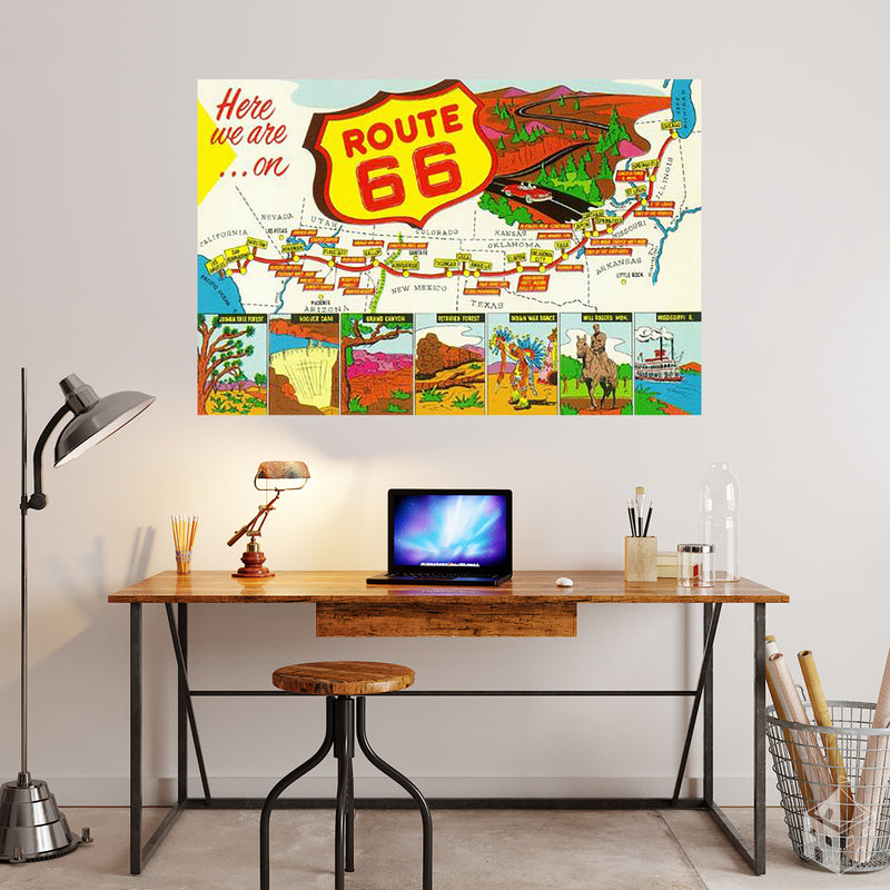 Here we are on ... Route 66 Art Print