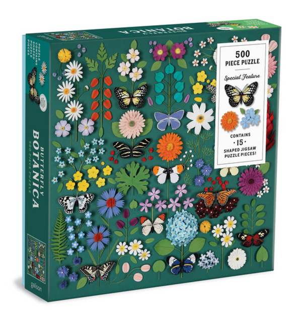 バタフライボタニカ500ピースパズル/ Butterfly Botanica 500 Piece Puzzle with Shaped Pieces