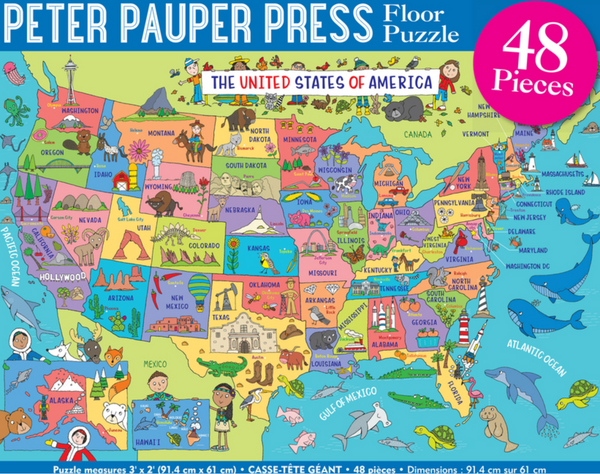 USAマップ キッズフロアパズル / USA Map Kids' Floor Puzzle