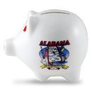 Alabama State Map Ceramic Piggy Bank