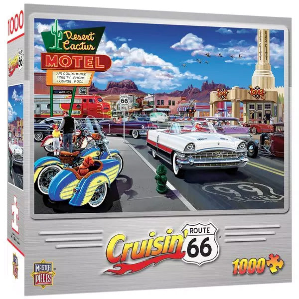 1000-Piece Jigsaw Puzzle - Cruisin' Route 66 Drive Through on Rt. 66