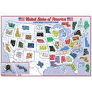 U.S. State Magnet: 51-Piece Set, Made in the USA & Metal Display Board