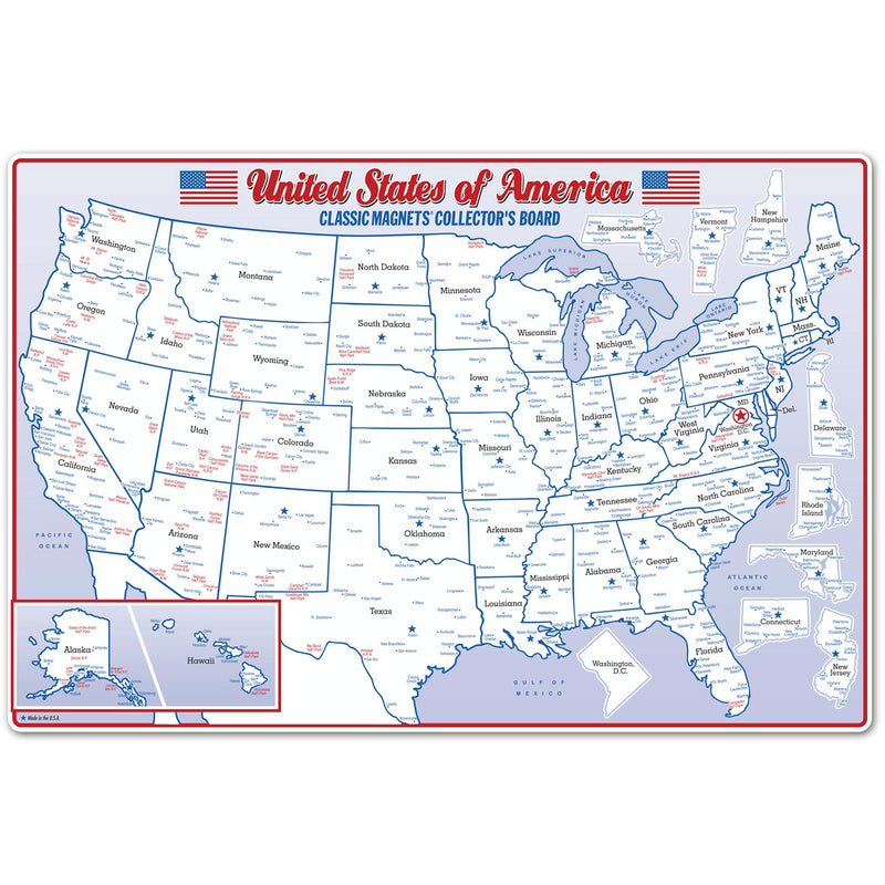 アメリカの地図 メタルディスプレイボード [74.4cm x 49.7cm]