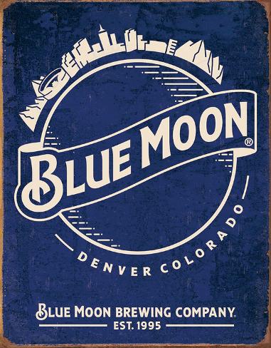 Tin Sign: Blue Moon - Skyline Logo Retro