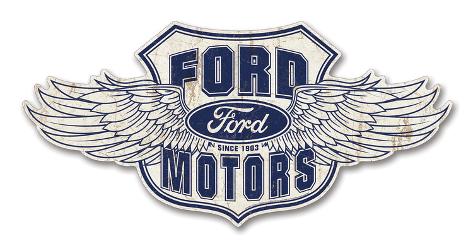 Ford - Winged Logo アメリカンインテリア ブリキ看板