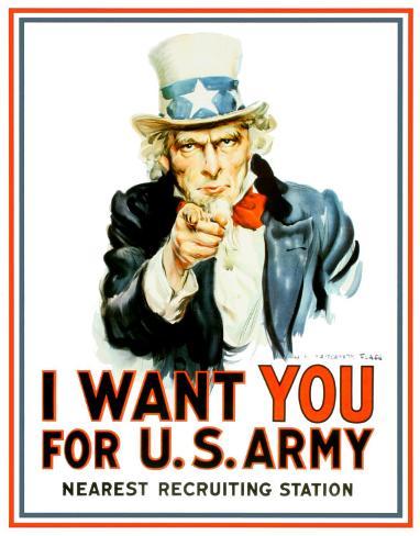 Tin Sign: Uncle Sam I Want You